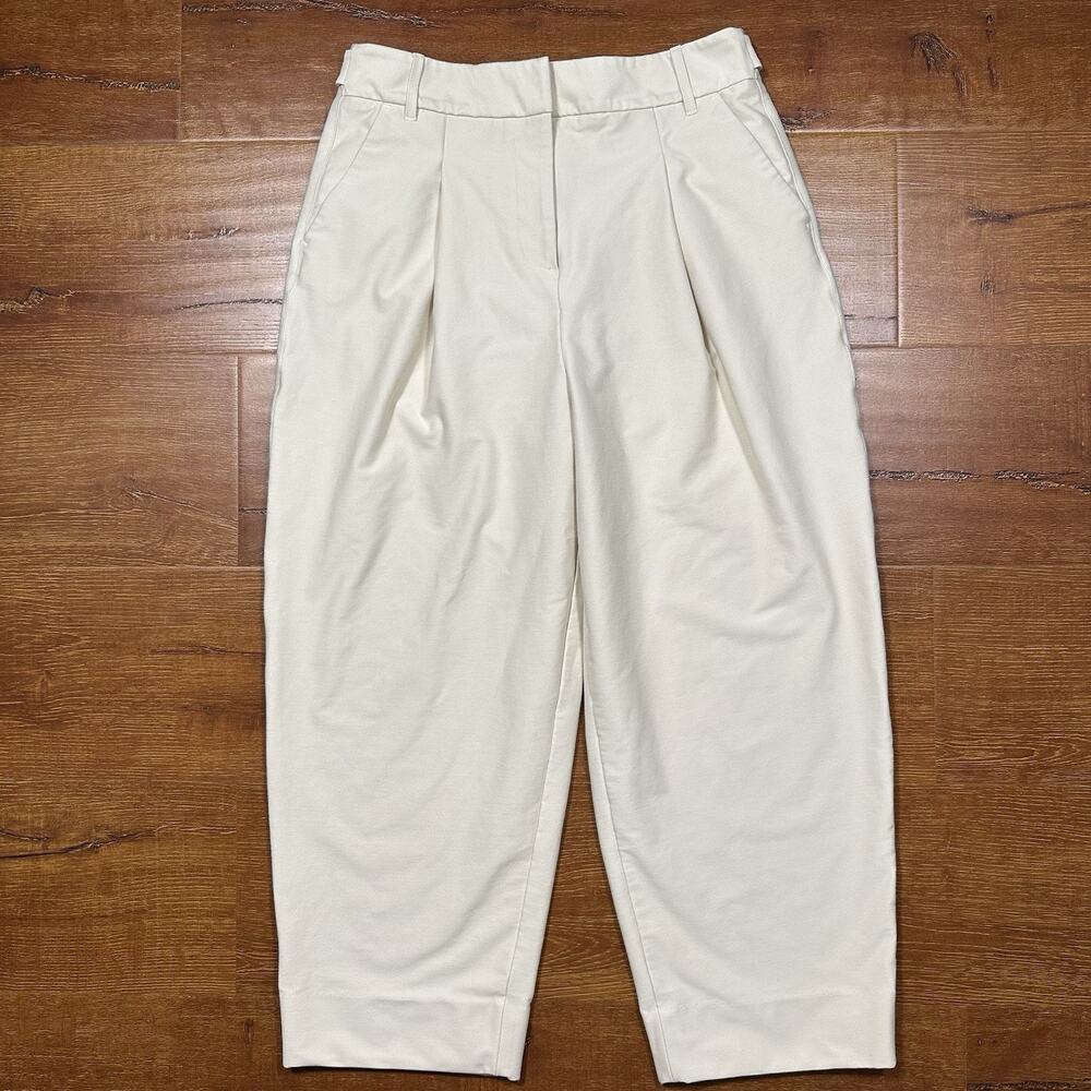 Comptoir Des Cotonniers Slack Pants Women M Beige Wide Leg Trousers Quiet Luxury